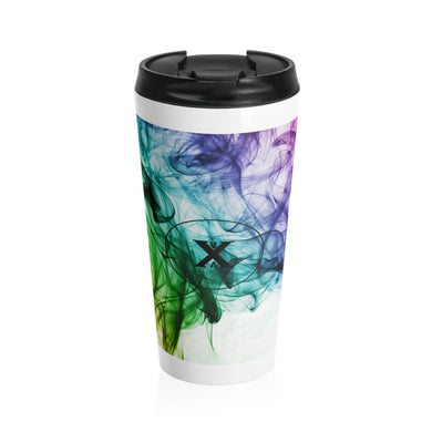 The Stamp of Xcellence Stainless Steel Travel Mug - Rainbow Clouds